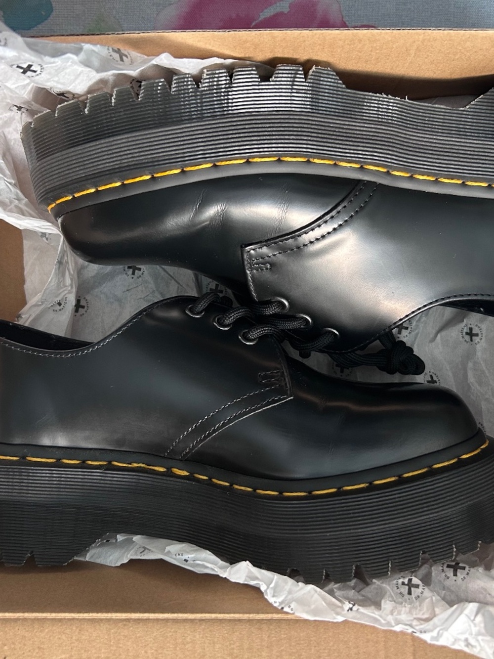 Dr.Martens 1461 Quad Smooth Leather Platform Shoes